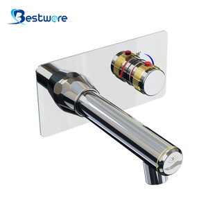 Modern Stainless Steel Wall Mount Automatic Basin Faucet